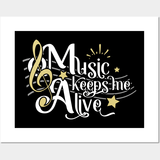 Music Keeps Me Alive Wall Art by KinkajouDesign